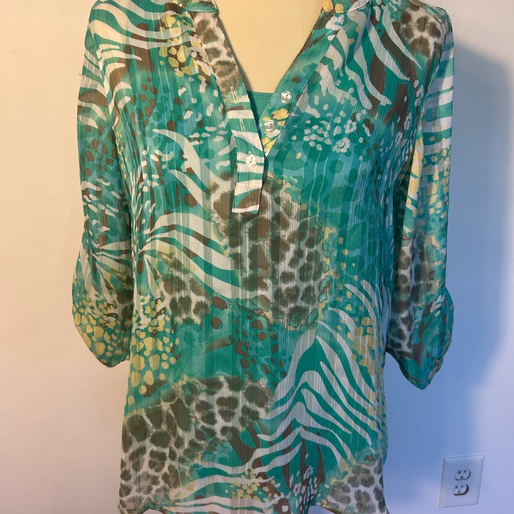 Chico 2 Piece Tank with Cover Top size 0 Teal, Gray, Yellow & White